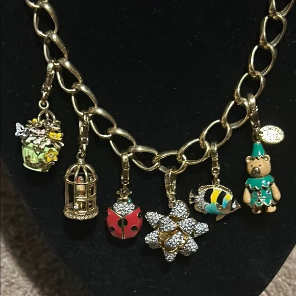 Juicy Couture Gold Charms on a Monet Necklace with Matching Bracelet - Picture 5 of 16